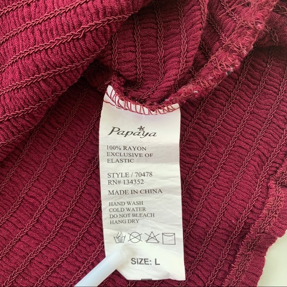 Papaya Off the Shoulder Maroon Crop Top - Picture 5 of 5